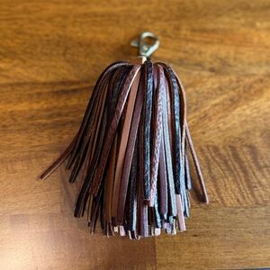 Portland Leather Chocolate Brown Rainbow Leather Tassel Key Chain